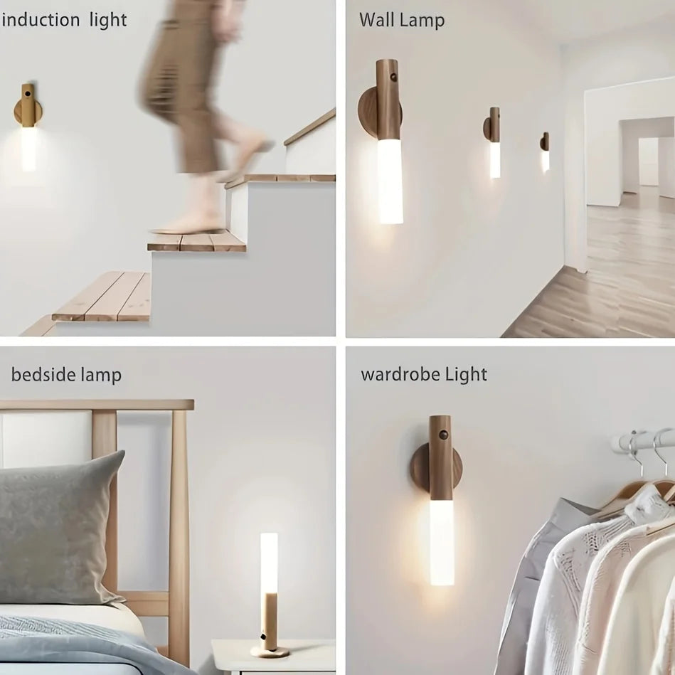 Intelligent Human Body Induction LED Night Light โ Rechargeable Wall Light for Corridor, Cabinet, and Toilet